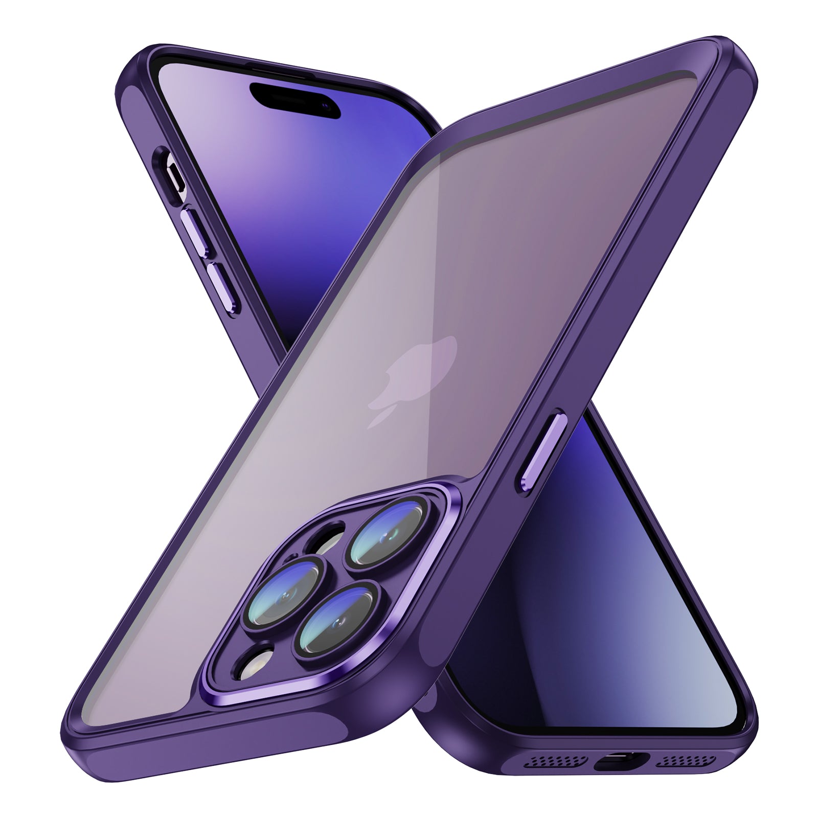 For iPhone 14 Pro Max Clear Phone Case Hard Acrylic Back + Soft TPU Protective Cover with Len Protector For iPhone 14 Pro Max Clear Phone Case Hard Acrylic Back + Soft TPU Protective Cover with Len Protector